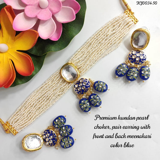 kundan jewellery with mirror work