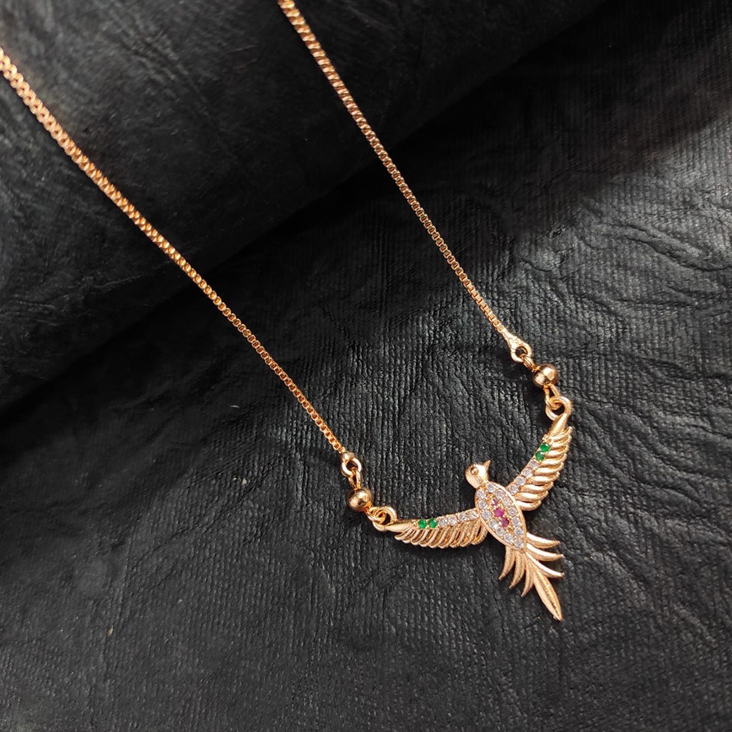 "Wings of Grace" – Rose Gold Bird Pendant Necklace